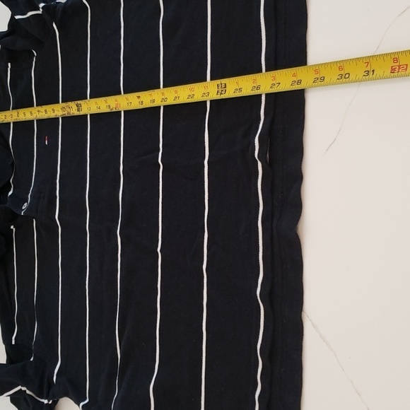 Tommy Hilfiger Men's Polo Top Black stripes Size Large 100% Cotton - Picture 11 of 11